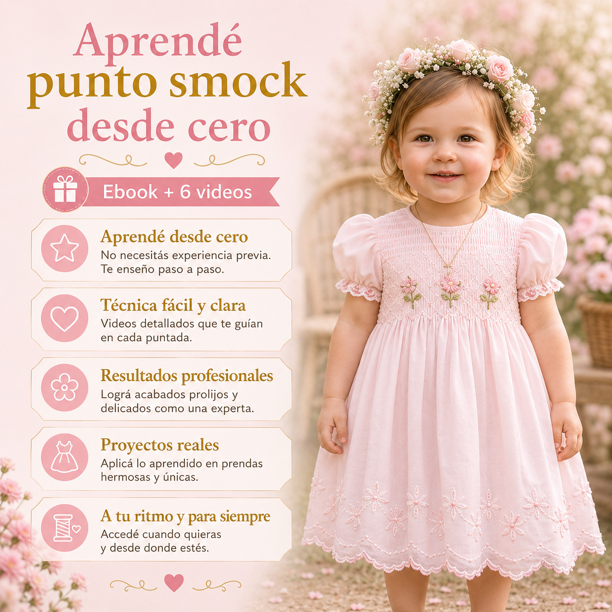 Curso de Bordado Punto Smock desde cero