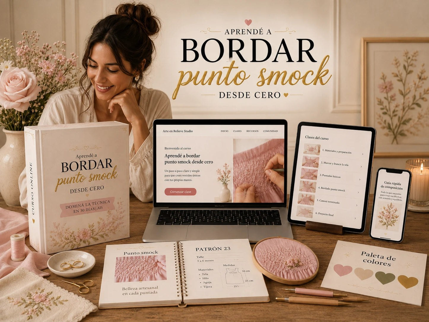 CURSO DE BORDADO PUNTO SMOCK DESDE CERO